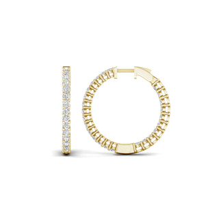 5.00 Carat T.W. Round-cut Lab Grown Diamond ( G-H/VS ) 14K Gold Hoop Earrings