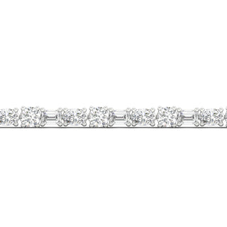 10.00 Carat T.W. Emerald/Oval/Round-cut Lab Grown Diamond ( G-H/VS ) 14K Gold Bracelet
