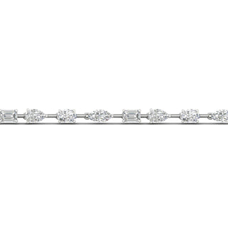 5.00 Carat T.W. Emerald/Marquise/Oval/Pear-cut Lab Grown Diamond ( G-H/VS ) 14K Gold Bracelet