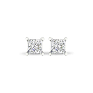2.00 Carat T.W. Princess-cut Lab Grown Diamond ( G-H/VS ) 14K Gold Stud Earrings with Double Notch Post & Pushback