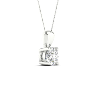 1 1/2 Carat T.W. Round-cut Lab Grown Diamond ( G-H/VS ) 14K Gold Solitaire Pendant with Box Chain