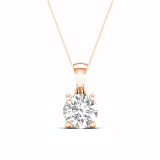 1 1/2 Carat T.W. Round-cut Lab Grown Diamond ( G-H/VS ) 14K Gold Solitaire Pendant with Box Chain