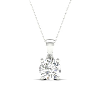 2.00 Carat T.W. Round-cut Lab Grown Diamond ( G-H/VS ) 14K Gold Solitaire Pendant with Box Chain