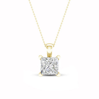 1.00 Carat T.W. Princess-cut Lab Grown Diamond ( G-H/VS ) 14K Gold Pendant with Box Chain