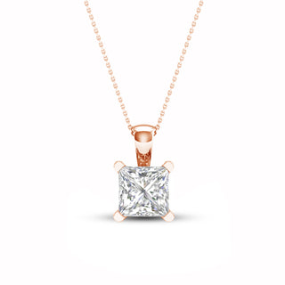 1 1/2 Carat T.W. Princess-cut Lab Grown Diamond ( G-H/VS ) 14K Gold Pendant with Box Chain