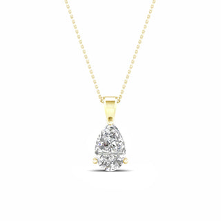 1.00 Carat T.W. Pear-cut Lab Grown Diamond ( G-H/VS ) 14K Gold Pendant with Box Chain