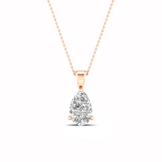 1 1/2 Carat T.W. Pear-cut Lab Grown Diamond ( G-H/VS ) 14K Gold Pendant with Box Chain