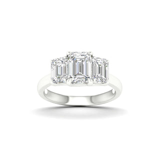 3.00 Carat T.W. Emerald-cut Lab Grown Diamond ( G-H/VS ) 14K Gold 3 Stone Ring