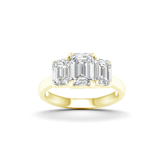 5.00 Carat T.W. Emerald-cut Lab Grown Diamond ( G-H/VS ) 14K Gold 3 Stone Ring
