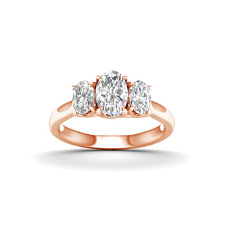 2.00 Carat T.W. Oval-cut Lab Grown Diamond ( G-H/VS ) 14K Gold 3 Stone Ring