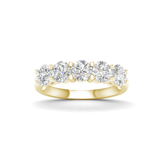 2.00 Carat T.W. Round-cut Lab Grown Diamond ( G-H/VS ) 14K Gold 5 Stone Ring