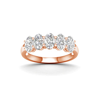 3.00 Carat T.W. Oval-cut Lab Grown Diamond ( G-H/VS ) 14K Gold 5 Stone Ring