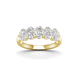 5.00 Carat T.W. Oval-cut Lab Grown Diamond ( G-H/VS ) 14K Gold 5 Stone Ring