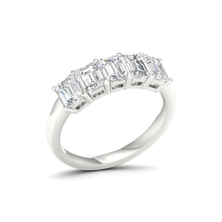 5.00 Carat T.W. Emerald-cut Lab Grown Diamond ( G-H/VS ) 14K Gold 5 Stone Ring
