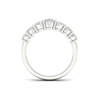 2 7/8 Carat T.W. Oval-cut Lab Grown Diamond ( G-H/VS ) 14K Gold 7 Stone Ring