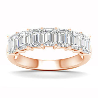 2 1/3 Carat T.W. Emerald-cut Lab Grown Diamond ( G-H/VS ) 14K Gold 7 Stone Ring
