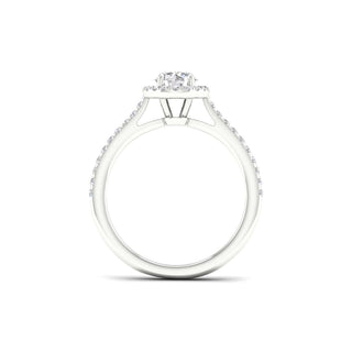 1.00 Carat T.W. Round-cut Lab Grown Diamond ( G-H/VS ) 14K Gold Halo Ring