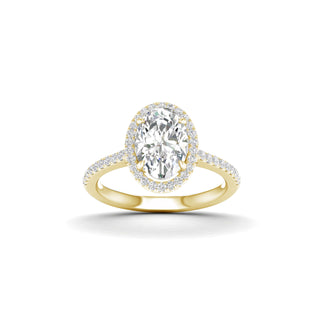 2 1/4 Carat T.W. Oval/Round-cut Lab Grown Diamond ( G-H/VS ) 14K Gold Halo Ring