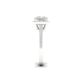 2 1/4 Carat T.W. Princess/Round-cut Lab Grown Diamond ( G-H/VS ) 14K Gold Halo Ring